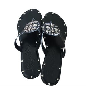 Brighton Black Alanis Flat Sandals